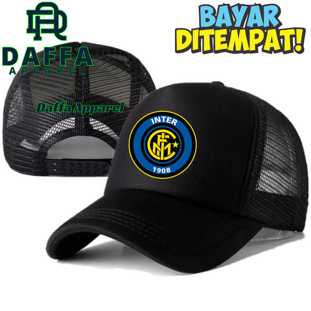 Daffa Apparel Topi Trucker INTER MILAN - Topi Distro INTER MILAN Logo - Topi INTER MILAN Premium - T