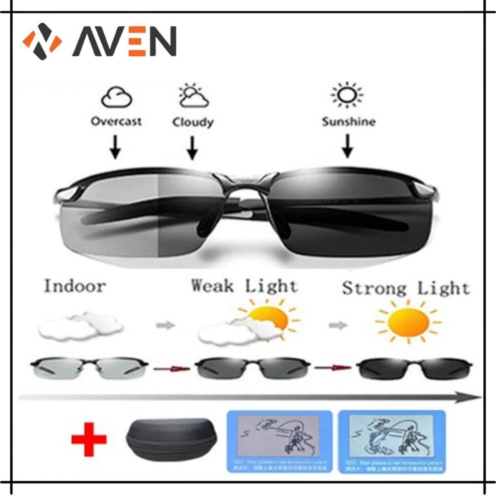 AVEN Kacamata Photocromic Anti Silau Sunglass UV 400 Polarized