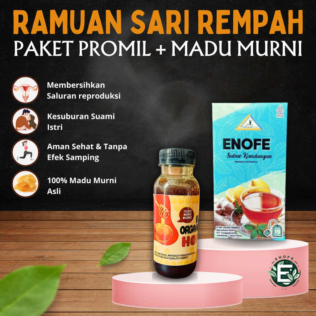 

PAKET PROMIL ENOFE PLUS MADU 100% MURNI | SUBUR KANDUNGAN | GARIS DUA| SEHAT RAHIM | HAID LANCAR| PCO | PCOS | Resep Dr. Zaidul Akbar