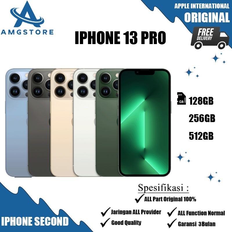 PROMO_SPSIAL iPhone 13 Pro 128GB/256GB/512GB Second Fullset Mulus No Minus LCD Original 100% No Recond No Refurb Good Conditions Like New Bergaransi