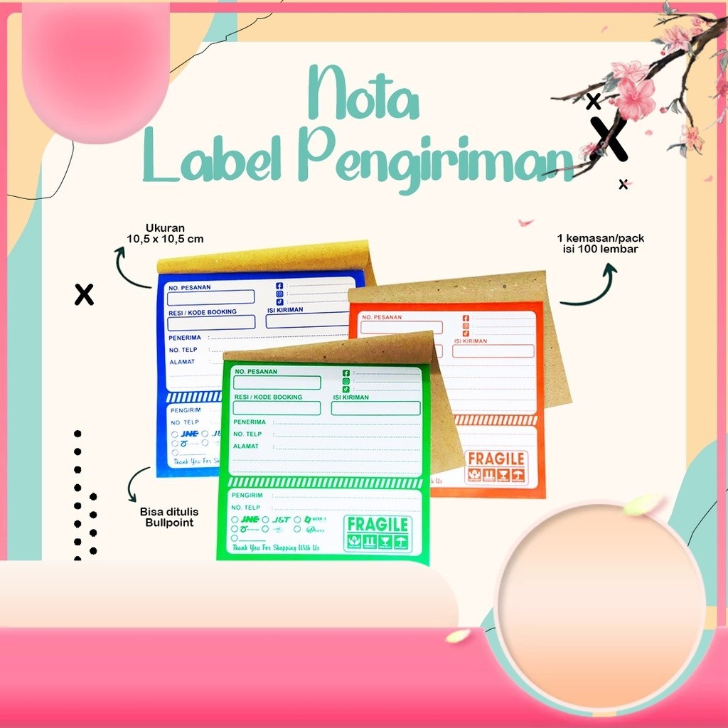 

Promo Nota pengiriman / Label pengiriman Olshop / Nota Resi