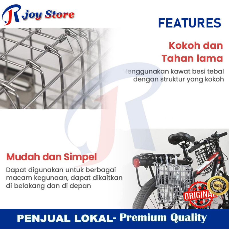MN R.joy Keranjang Sepeda Lipat Foldable Basket Untuk Sepeda Dewasa MTB Seli Lipat Aksesoris Sepeda