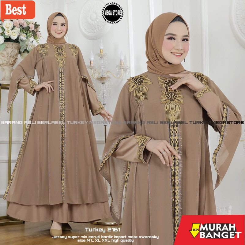 Abaya Turki Kekinian Gamis Turkey 2161 Hawa #692 Busana Muslim By Original Mega Store
