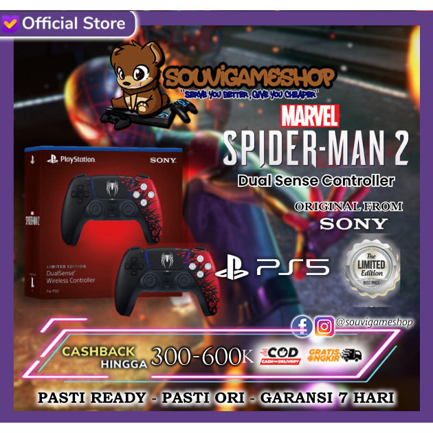 Best Terbaru Sony DualSense PS5 PS 5 Marvel Spiderman 2 Spider-man 2 Controller - SONY JAPAN