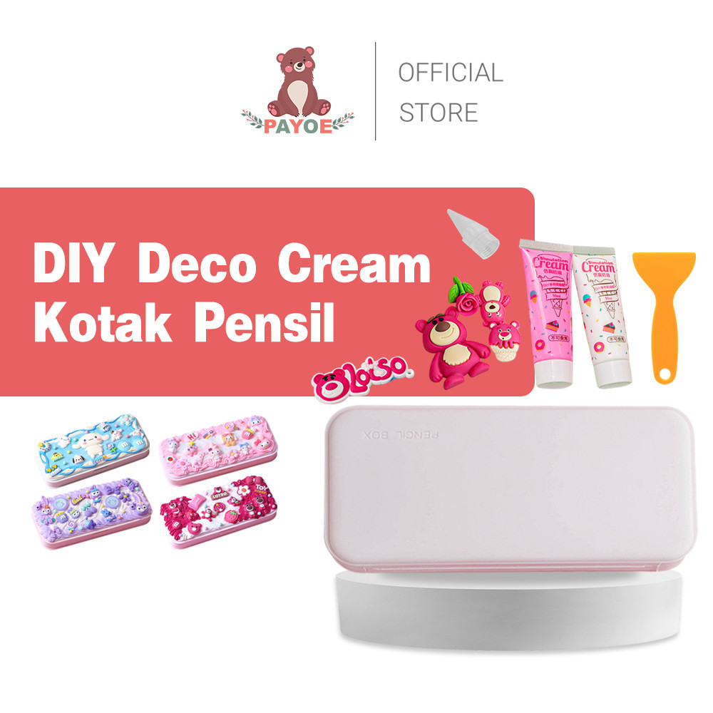 

PAYOE Diy Tempat Pensil Deco Cream Clay Kotak Pensil Case Clay Cream Kotak Stationery Pencil Box Menghias