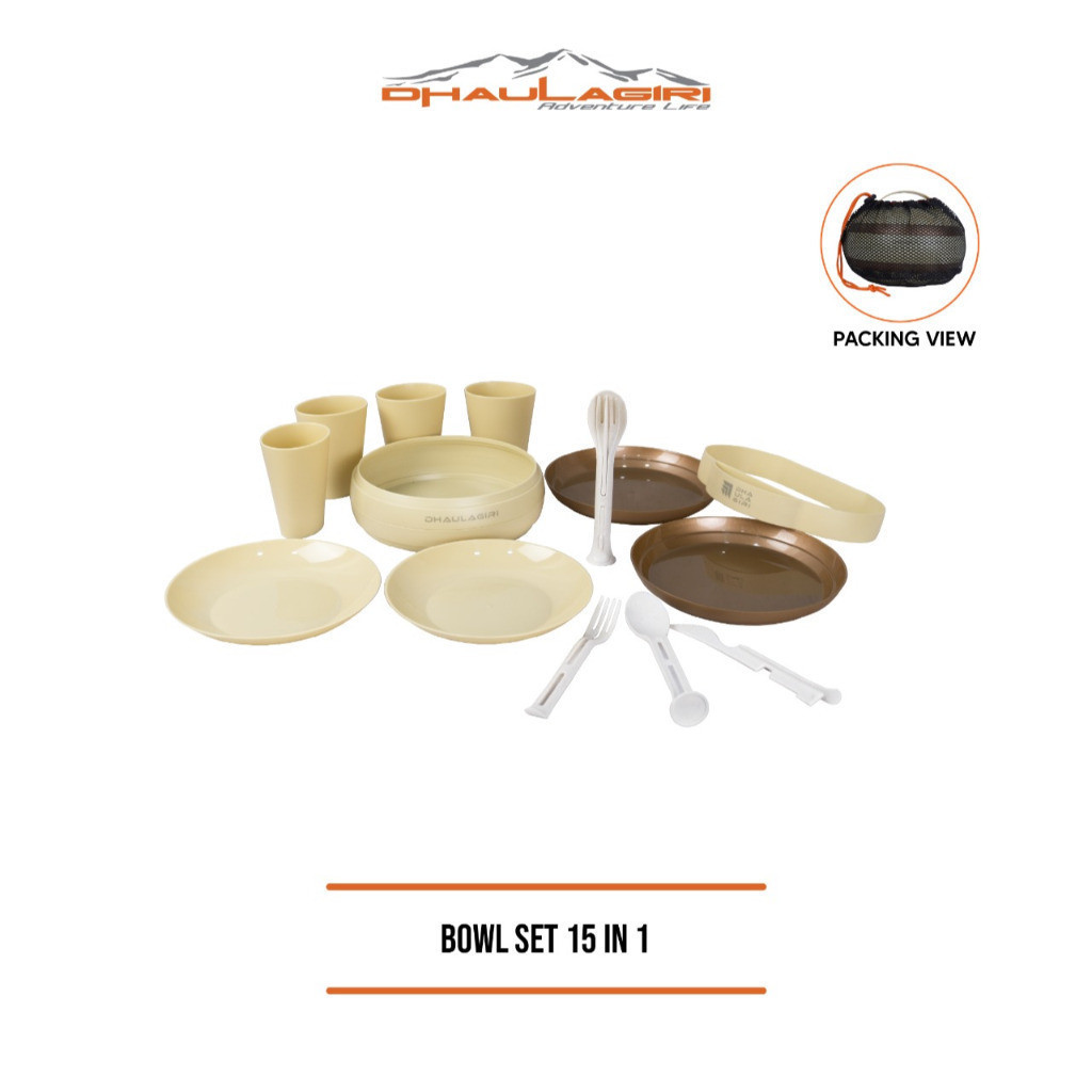 Peralatan Makan Set Dhaulagiri DH Bowl Set 15 in 1 Peralatan Makan Set Camping Food Grade Alat Makan