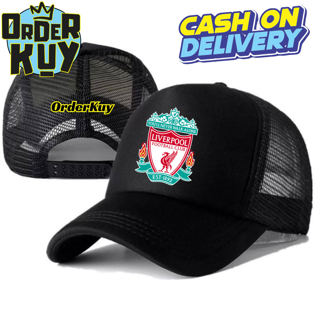 OrderKuy Topi Trucker LIVERPOOL - Topi Distro LIVERPOOL Logo - Topi LIVERPOOL Premium - Topi Pria De