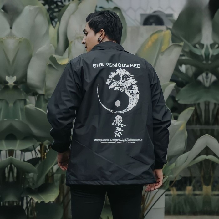 DISKON- R WEEKND Coach Jacket Pria GNUS YinYang Petro Series/ Jaket Coach Pria - Yinyang Tree, L