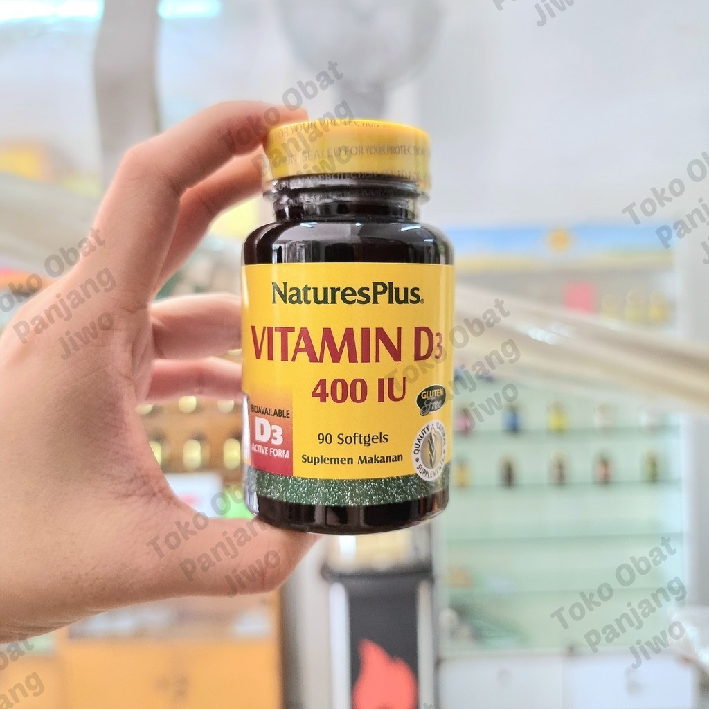 Natures Plus Vitamin D3 400 IU [90 Softgels] - Imunitas Tubuh & Tulang,