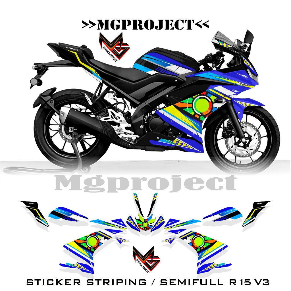 r15 v3 sku7, striping yamaha r15 v3 grafis, stiker r15 v3 semifullbody