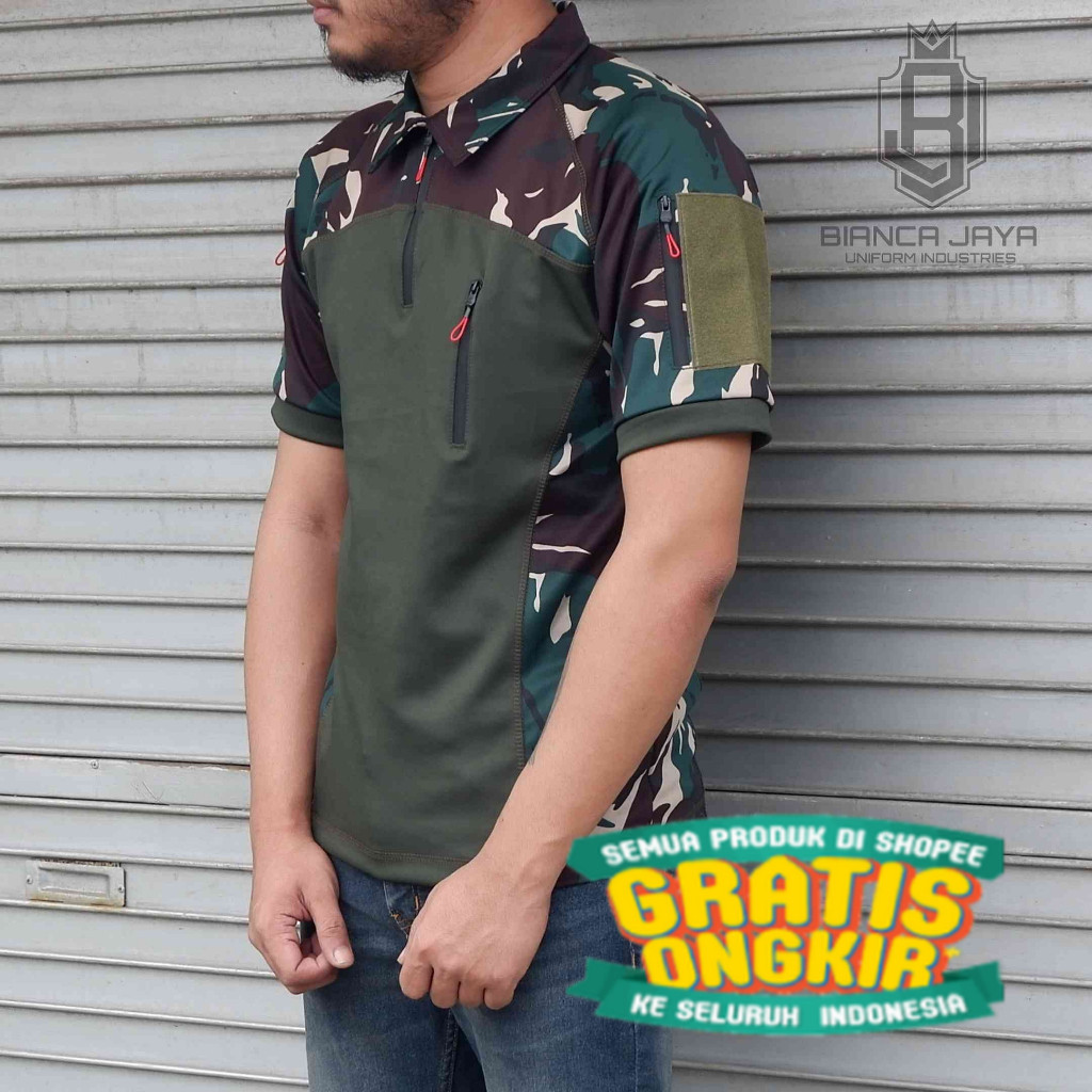 kaos bdu pria New tactical scuba hijau loreng army/ jumbo big size besar