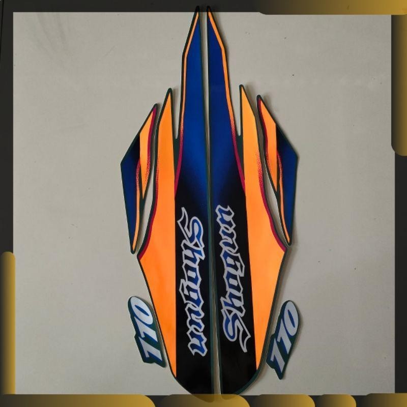 striping suzuki shogun kebo 110 r 1996 1997 body hijau botol standar