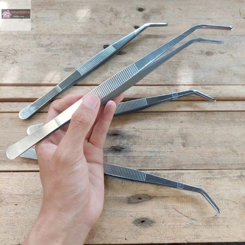 Pinset Panjang  / Lurus / Bengkok 25cm
