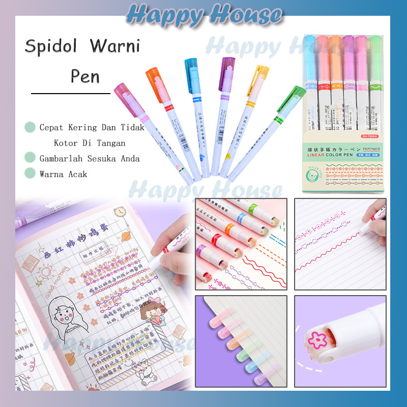 

Pulpen Roller Pen Higlighter Random Spidol Garis Line Marker Alat Tulis