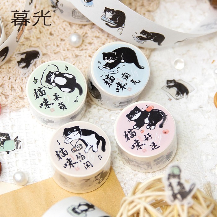 

Washi Tape Isolasi Sticker Kucing BLACK CAT Cute Deco Stiker Animal Mr.Cat