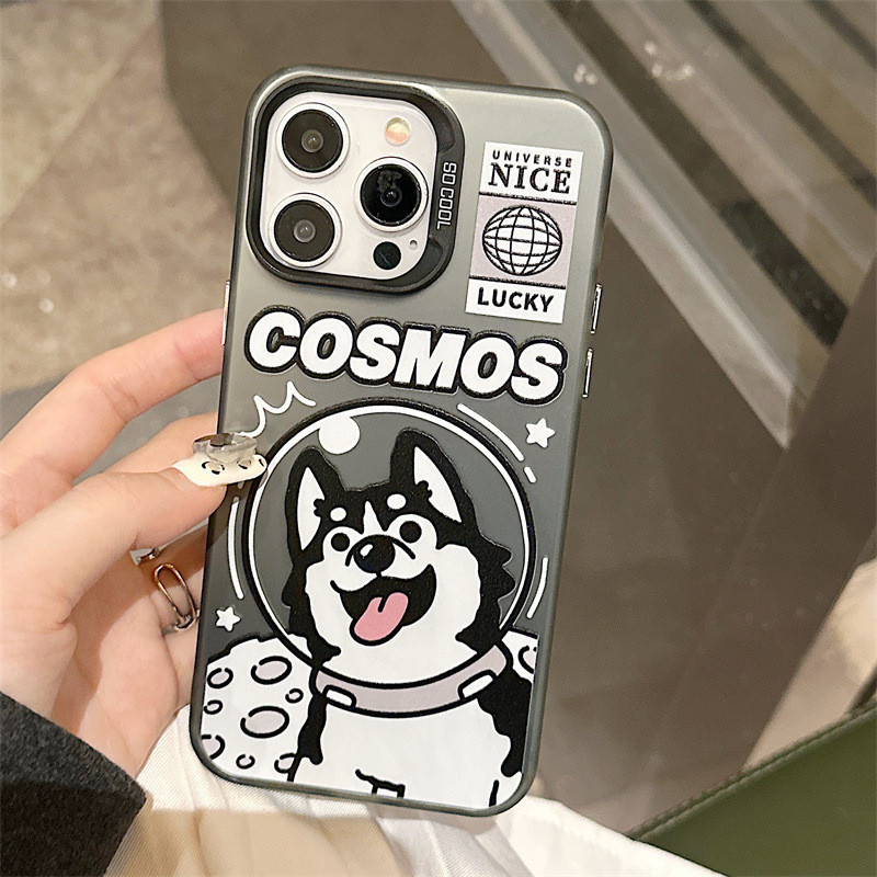Anak anjing terbang ke luar angkasa Anti crack hard Case Iphone 15 Pro max 13 pro max 11 PRO 15 Plus