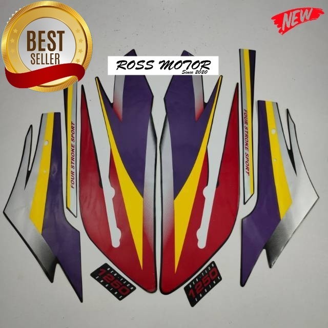 Striping Stiker Polet List honda gl max 2001 2002  hitam merah silver stiker list body standar model
