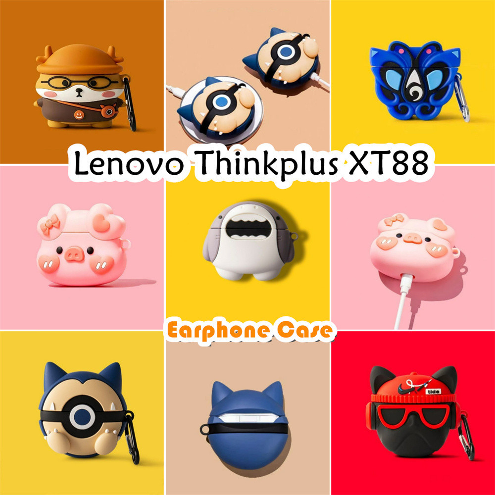 【inovasi】Untuk Lenovo Thinkplus XT88 Case Trendi Kartun Soft Silicone Earphone Case NO.2