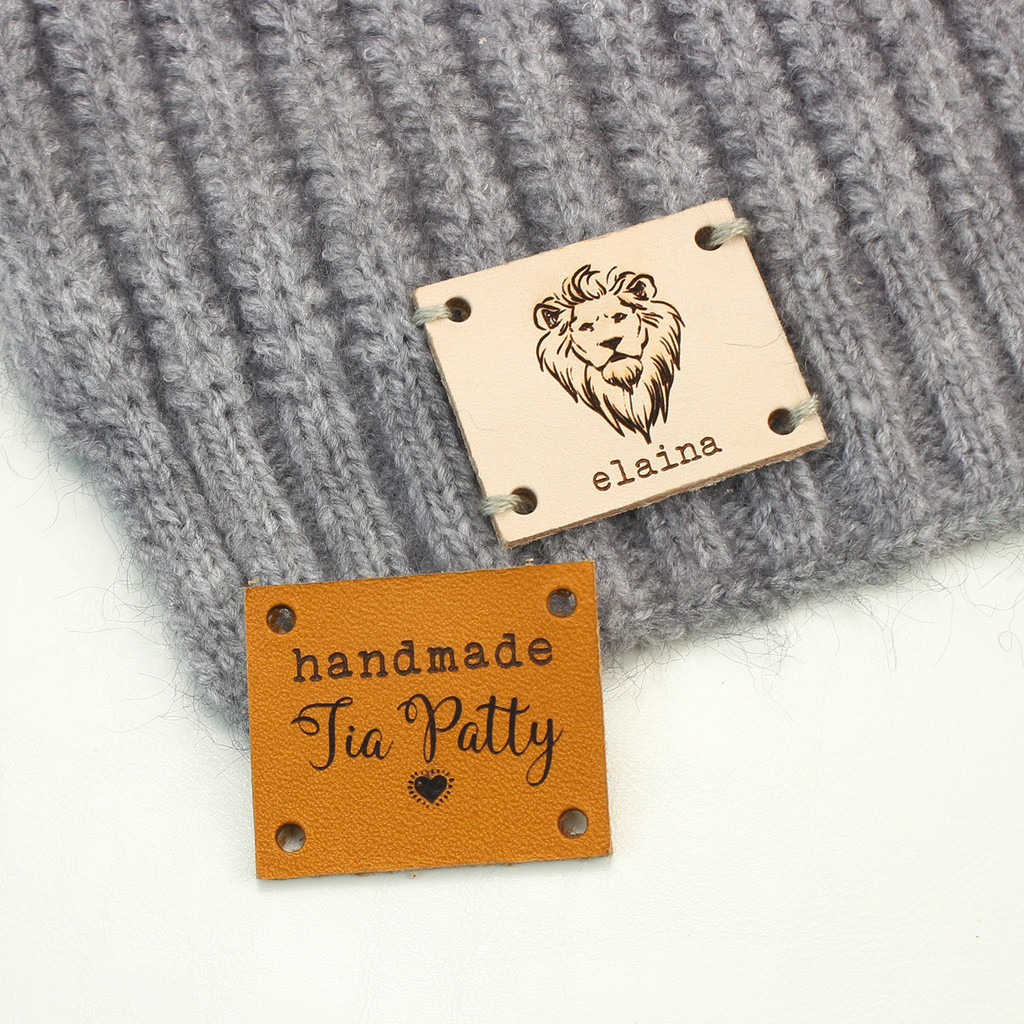 

Personalized Sewing Leather Tag with Custom Logo or Text for Hats, Crochet and Handmade Brands, Clothes Labels, 25x30mm
