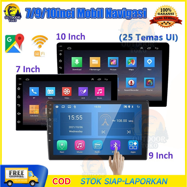 【COD】Android 12 Head Unit 7/9/10inci Mobil Navigasi 4G + 32G Double Din Car Radio Bluetooth/GPS/FM I