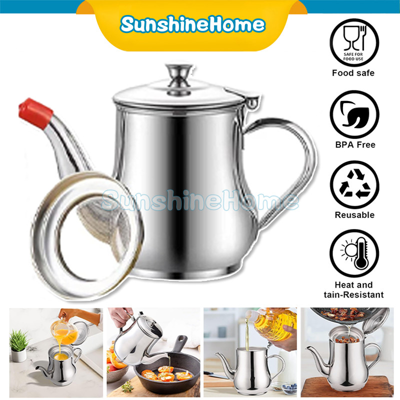 Teko Minyak/ Gelas Teko Air / Teko Penyaringan Minyak / Kopi Oil Pot /Teko Teh Stainless Anti Karat 