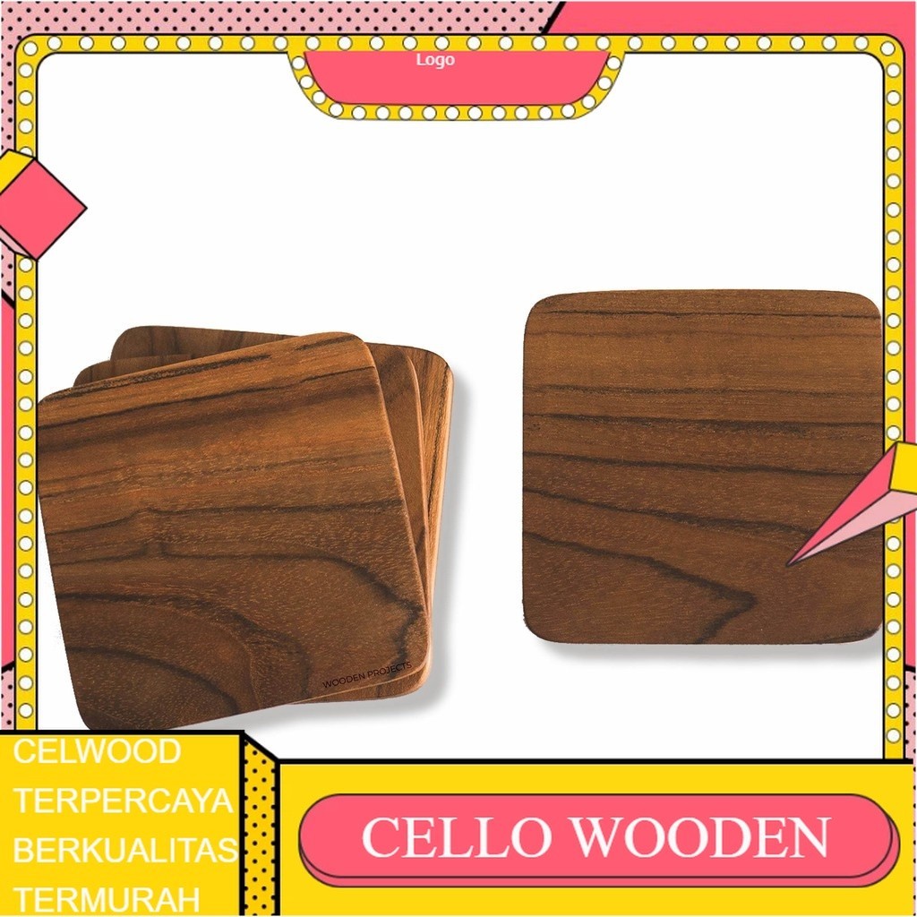 Coaster Tatakan Gelas Kayu Jati Belanda Premium / Tatakan Gelas Kayu / Tatakan Gelas Kayu Jati Belan