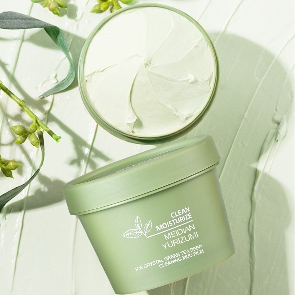 Grosir Maigoole Meidian Green tea Cleansing Mud Mask Masker Wajah Komedo dan Jerawat