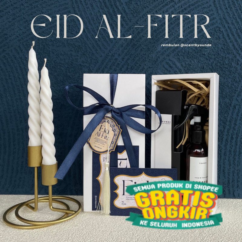 

REMBULAN - HAMPERS LEBARAN 2024 [BOX PUTIH LINEN SPRAY+DIFFUSER]/ hitam putih pink polos