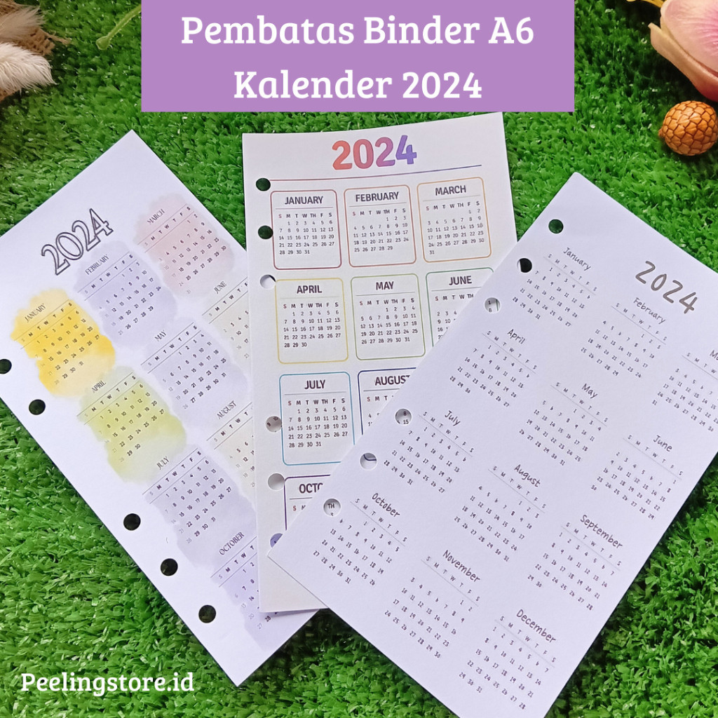 

Calendar loose leaf / isi binder kalender 2024