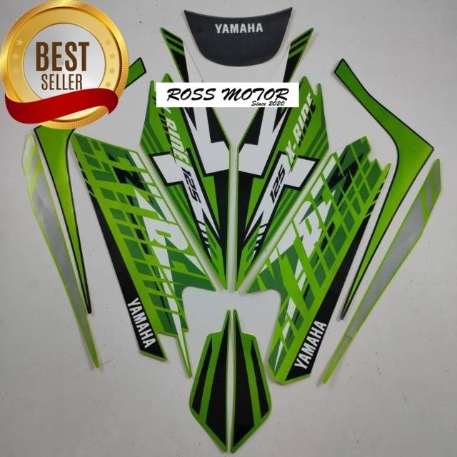 Striping stiker polet list motor yamaha x-ride xride 125 2018 2019 hitam hijau list standar berkuali