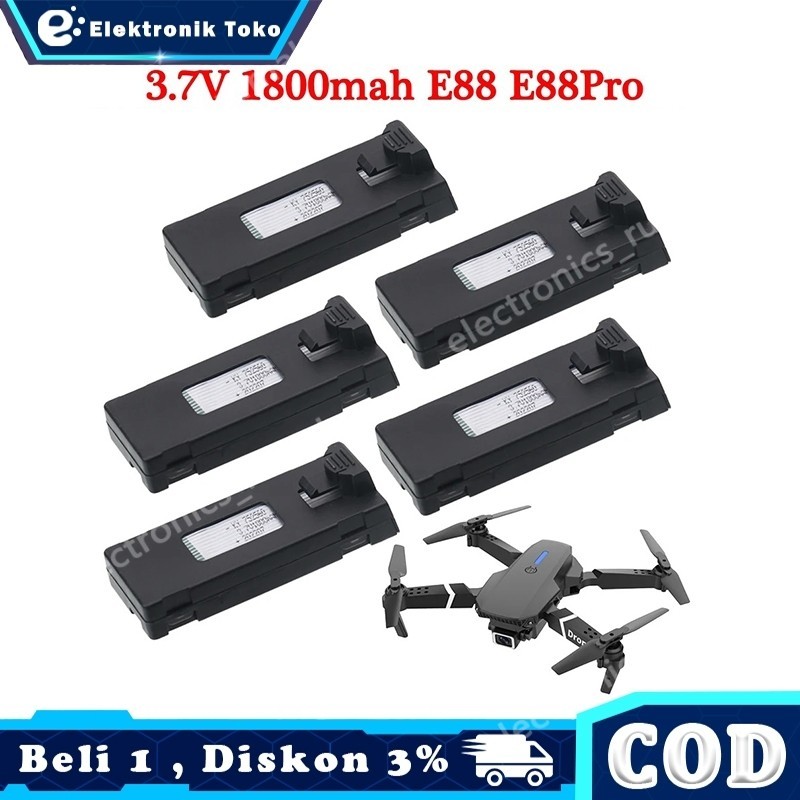 e88pro/e99pro battery   Drone Battery 1800mAH Batre - techtonik  Baterai Drone 3.7V