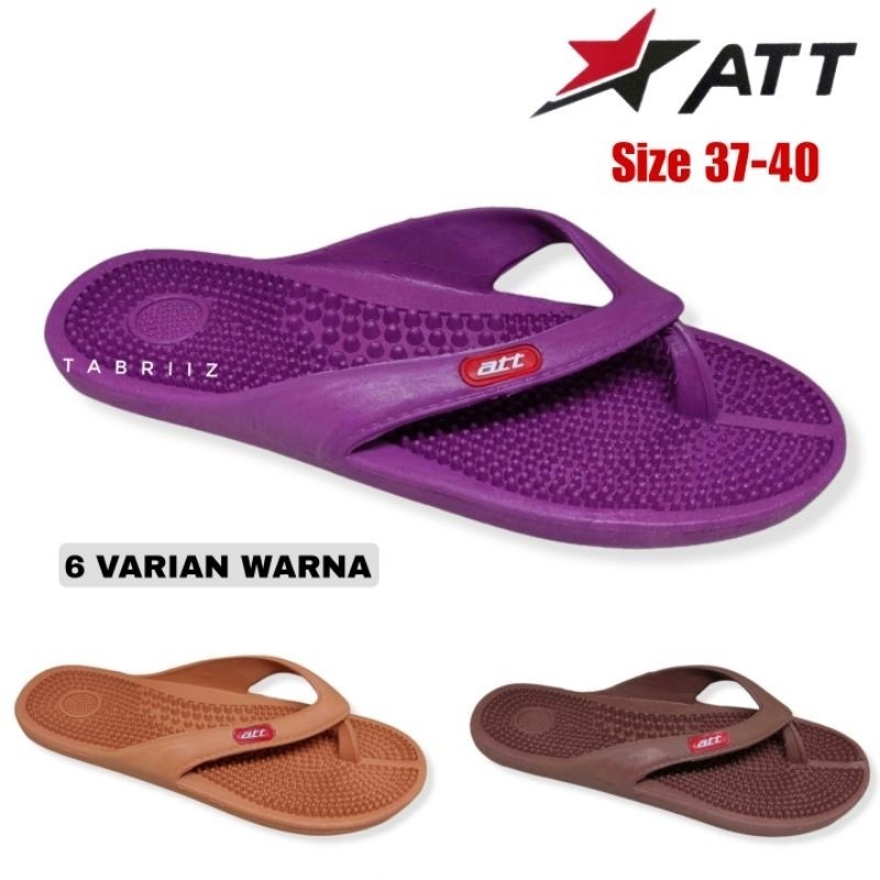 Sandal Karet Wanita ATT//Sandal Kesehatan Jepit Wanita//Sandal Refleksi Wanita - Lentur Tahan Air