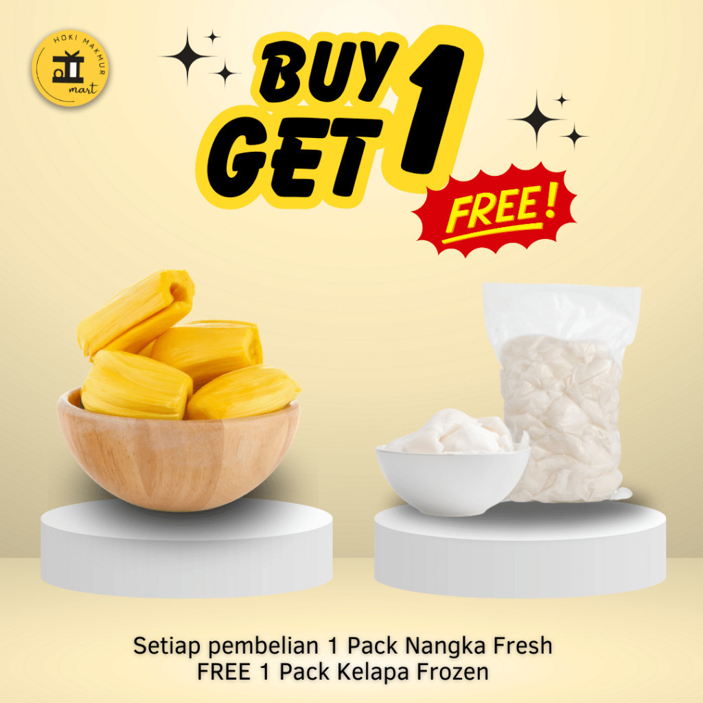 

BUY 1 GET 1 | BUY 1 PACK NANGKA GRATIS 1 PACK KELAPA FROZEN | NANGKA 1 PACK 200-400 GR | KELAPA FROZEN 500 GRAM