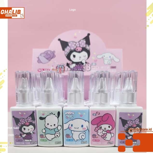 

Tip ex cair motif sanrio kuromi / melody / cinnamoroll