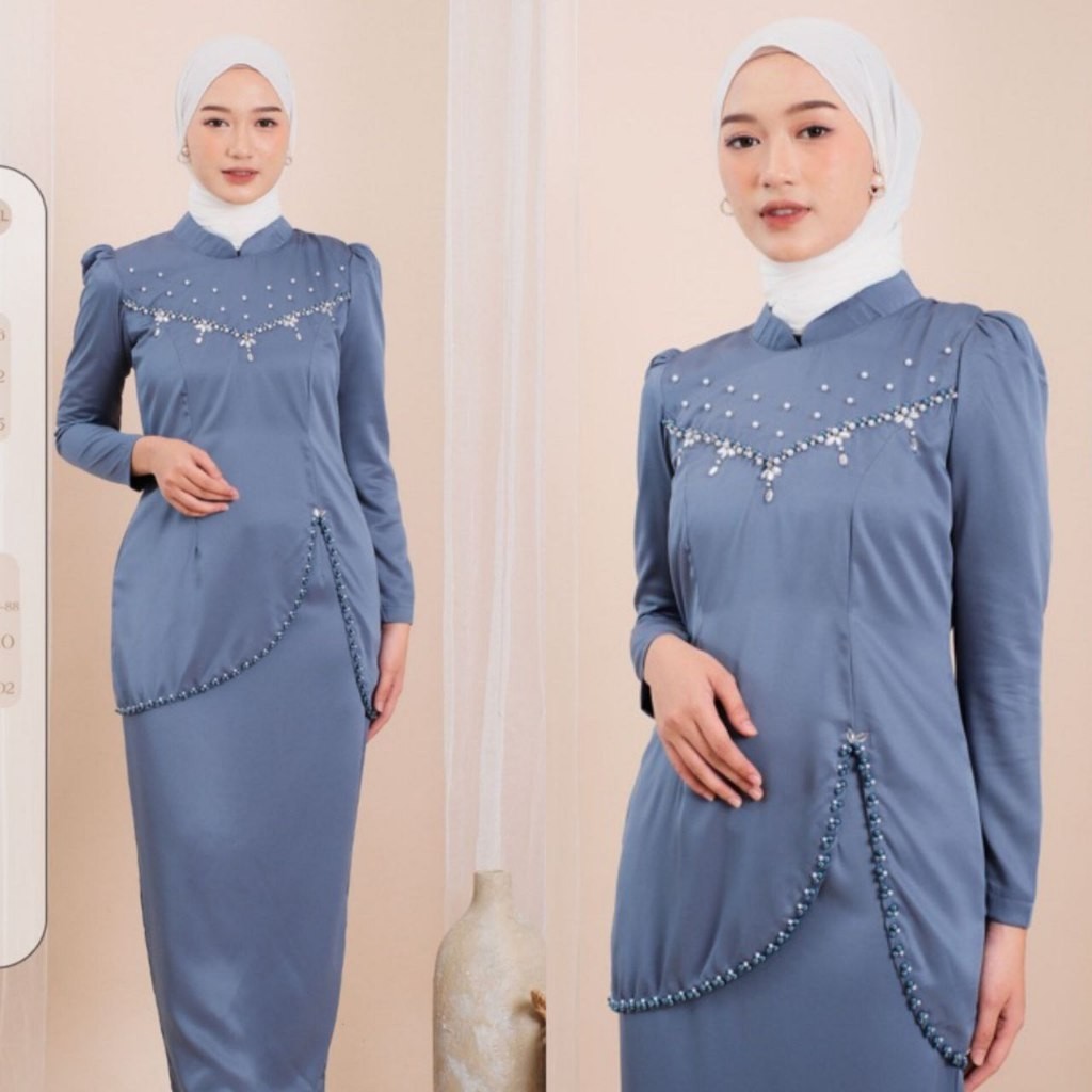 Felicya Dress Oneset Baju Kurung Melayu Malaysia Terbaru Baju Kondangan Seragam Bridesmaid Baju Wisu