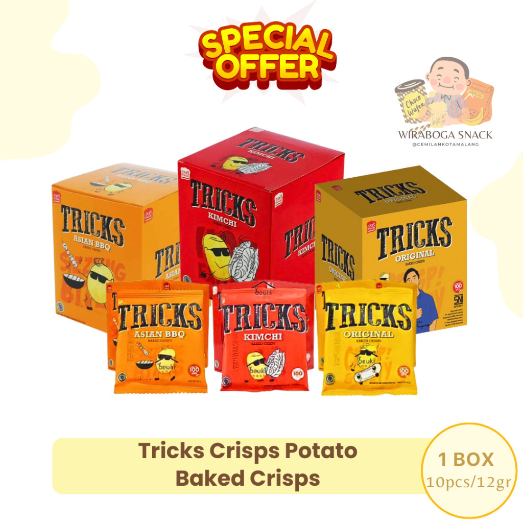 

TRICKS BISCUIT KENTANG BAKED CRISPS CHIPS 10 PC X 15GR All variant