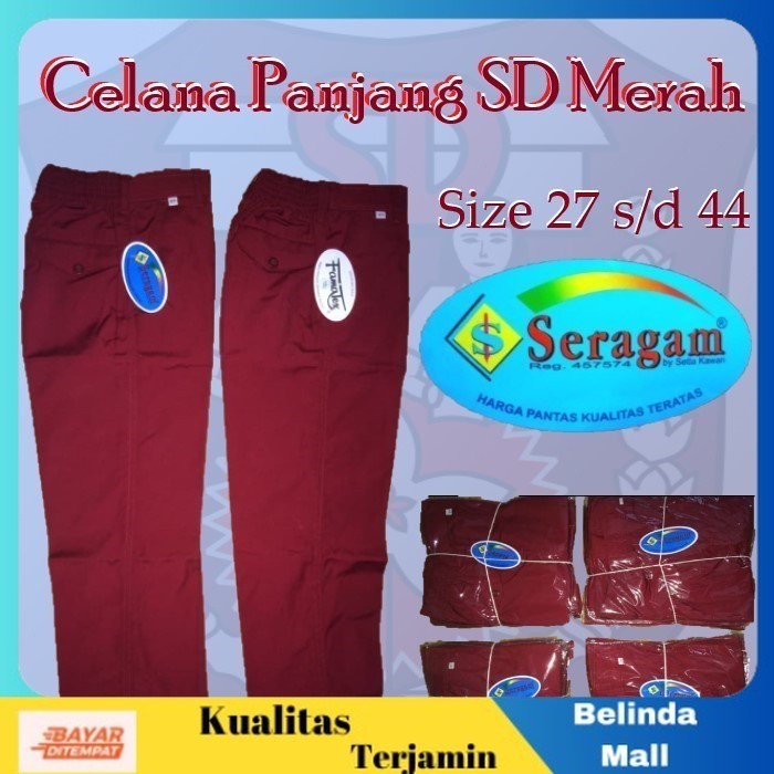 

⭐KUALITAS TERBAIK⭐ Celana Seragam Panjang Karet SD ( MERK BULLOVA DAN SERAGAM ) Merah, 27 Terlaris