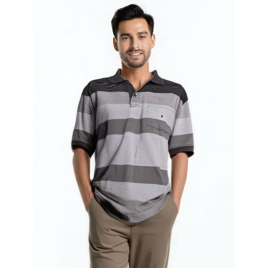 Baverre Man by Hassenda - Kaos Polo Pria Lengan Pendek Daffa Hitam