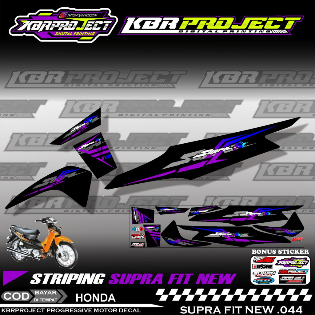 SUPRA FIT NEW STIKER STRIPING PREMIUM MOTOR PREMIUM KEREN HOLOGRAM BISA COD