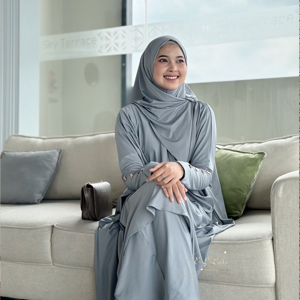 Set Atasan wanita celana kulot Kerudung Wanita Jersey Muslim pakaian muslim lebaran 2025 hijab premi