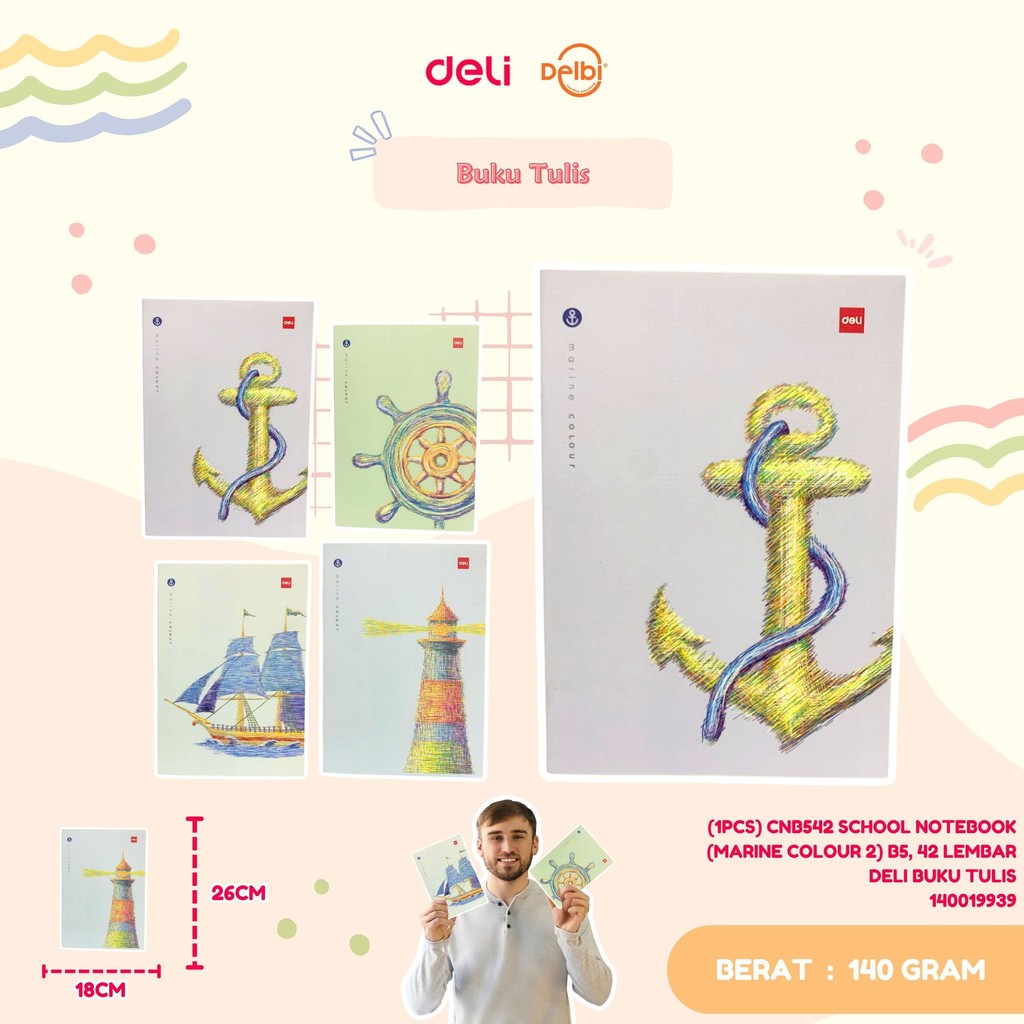 

(1PCS) CNB542 SCHOOL NOTEBOOK 42 LEMBAR DELI BUKU TULIS