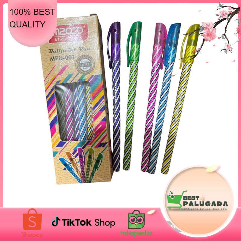 

pulpen ulir lilin 12pc warna hitam sepack