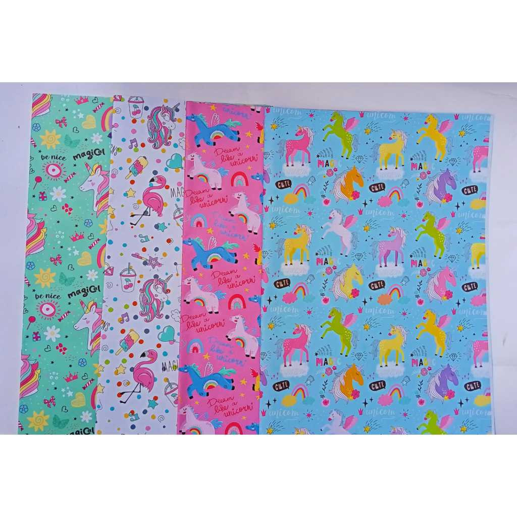 

NAT - 10 Lembar Kertas Kado MIRACLE / UNICORN By Kiky