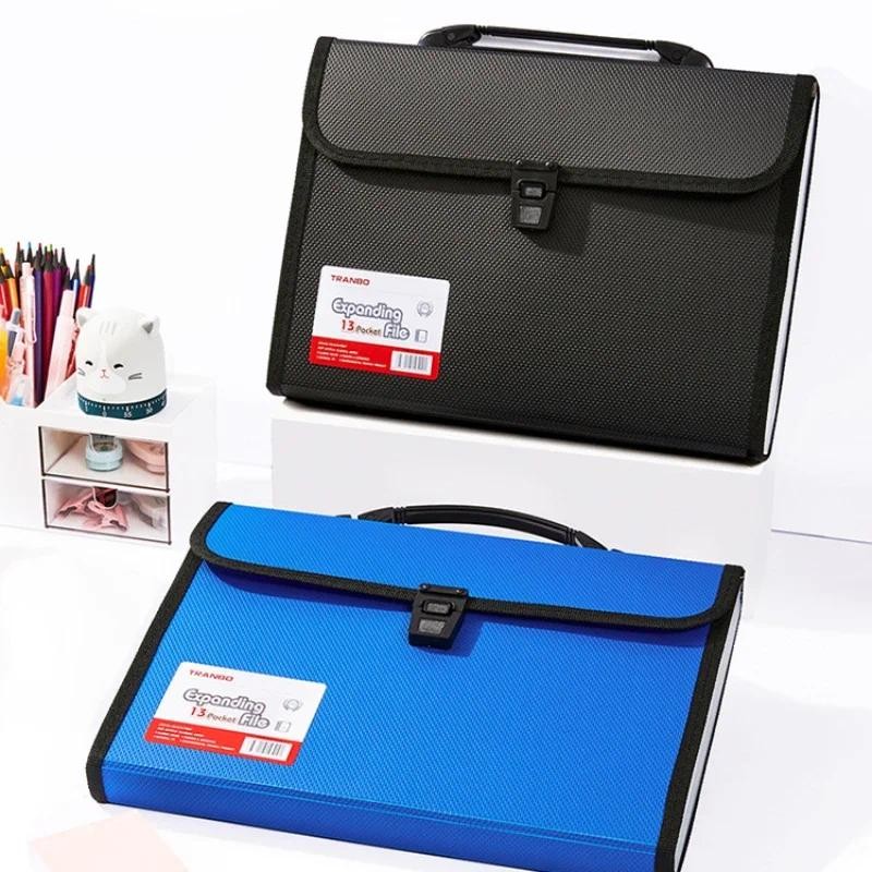 

Portable 13 Pockets A4 Size Expanding Wallet File Folder Paper Document Storage Organ Bag Holder Office School Organizer Case