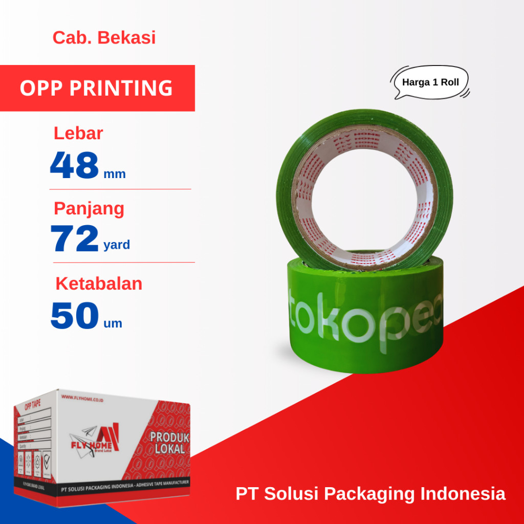 

FLYHOME 1Roll Lakban Online Shop 48x72Y 2inchi 72 Yard Tk Hijau