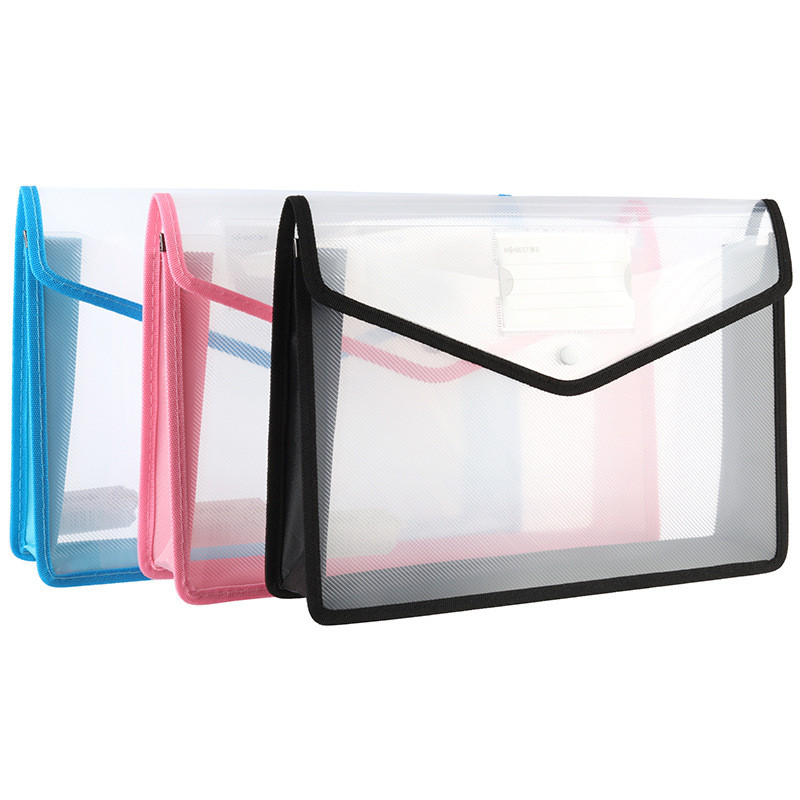 

Plastic File Folders Large Capacity Document Bag Waterproof Pouch Envelope Folder Stationery Storage Office School Supplies