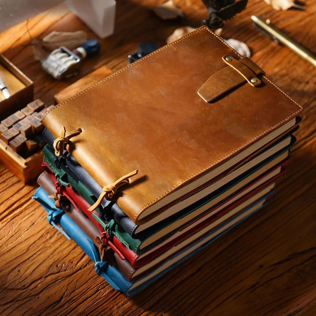 

200 Pages Tying Handmade Sketchbook Cowhide Cover Vintage Craft Paper Notebook Creative Notebook Diary Gift