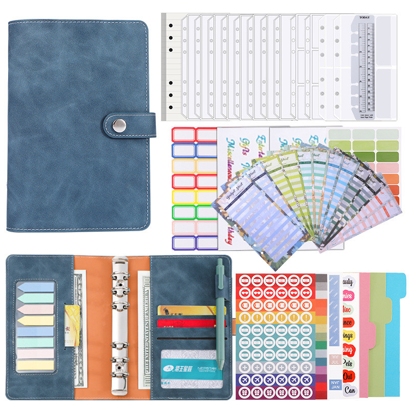 

A6 Soft PU Money Budget Planner Binder 12Zipper EnvelopesCash Envelopes For Budgeting Money Organizer For Budget Binde Set