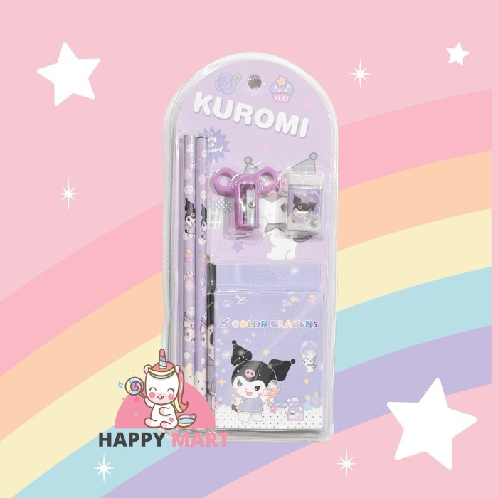 

Pensil batang set crayon motif kuromi / melody / cinnamoroll - Kuromi
