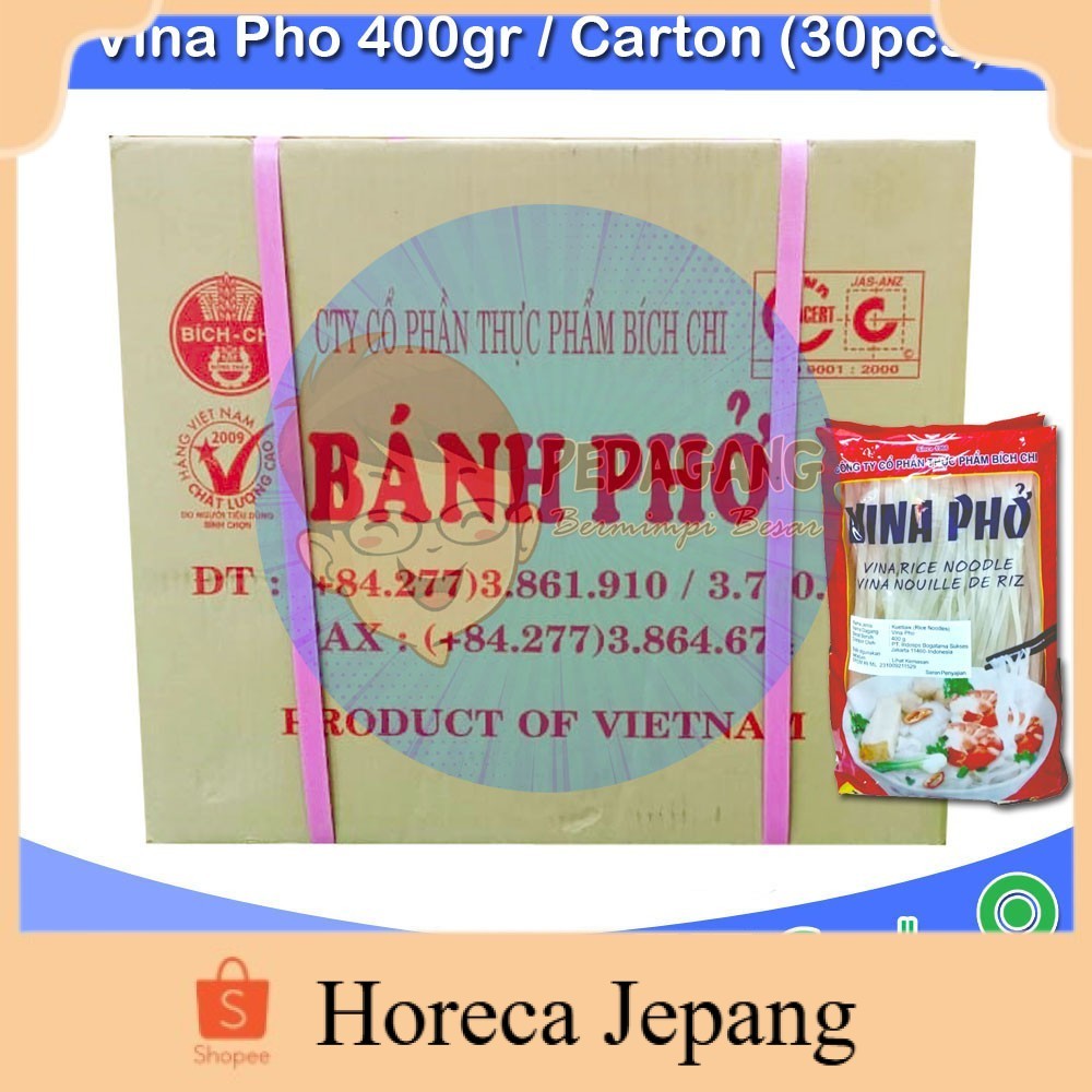 

Vina Pho Rice Noodle Carton isi 30pcs| Kwetiau Vietnam | Mie Beras